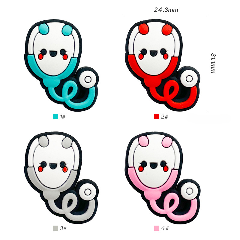 Wholesale 10pcs Stethoscope Silicone String Focal beads